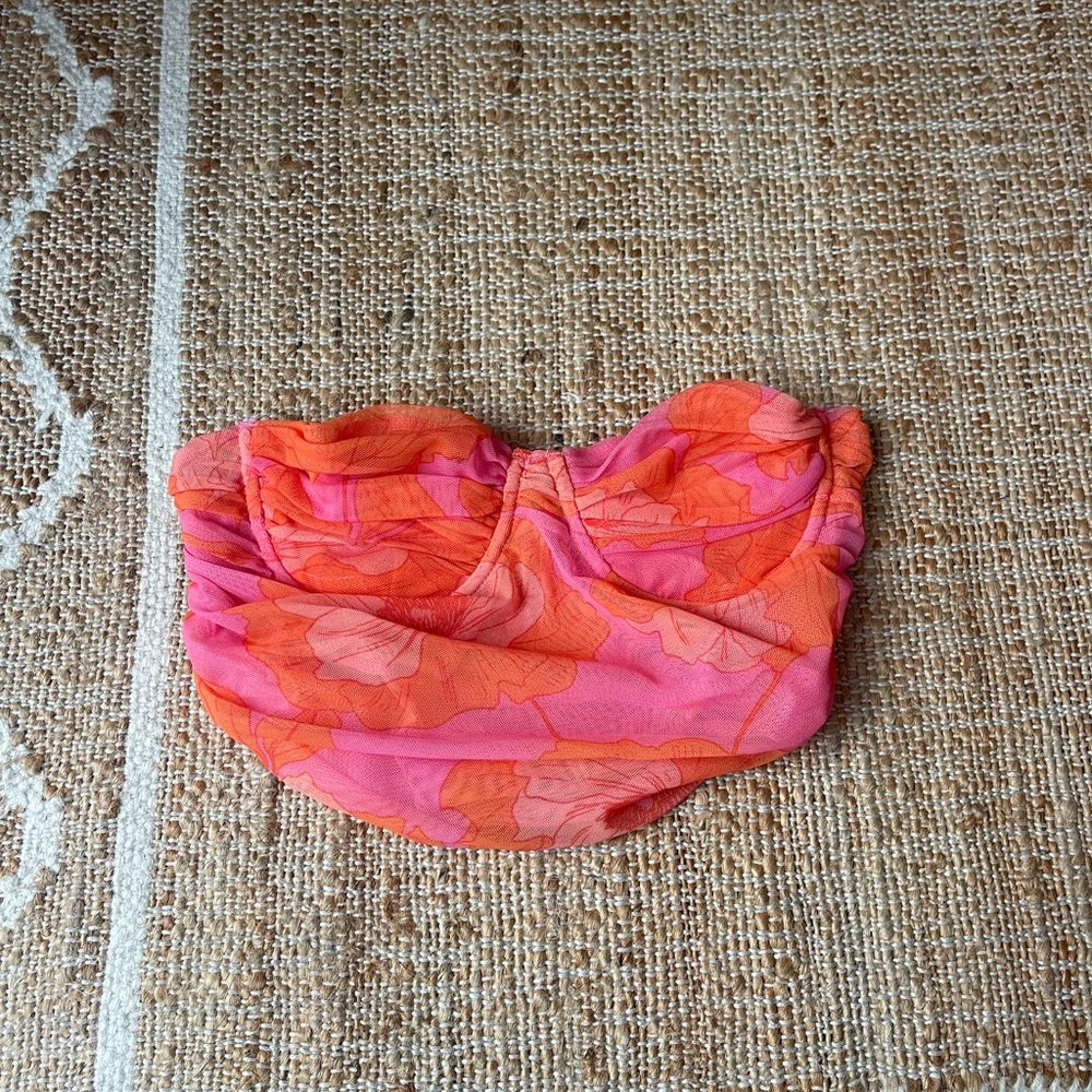 Zara Neon Strapless Crop Top